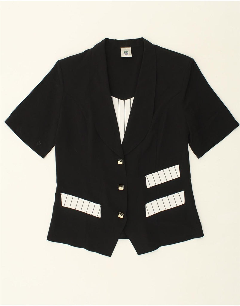 C&A Womens New Fast Short Sleeve 3 Button Blazer Jacket EU 38 Medium Black | Vintage C&A | Thrift | Second-Hand C&A | Used Clothing | Messina Hembry 