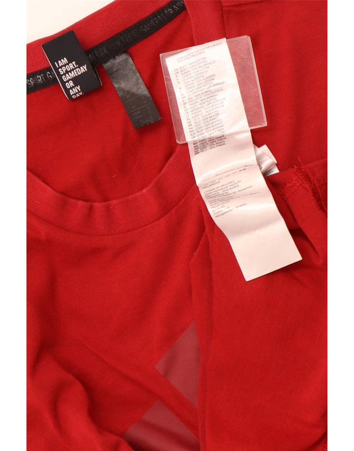ADIDAS Mens Graphic T-Shirt Top Medium Red Cotton