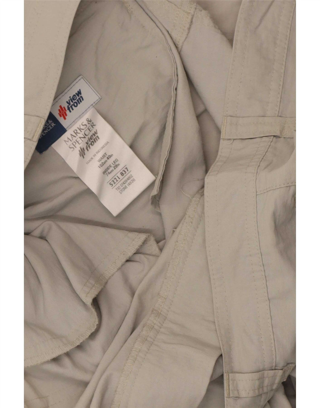 Marks & Spencer Womens Straight Cargo Trousers W40 L29 Grey Polyamide