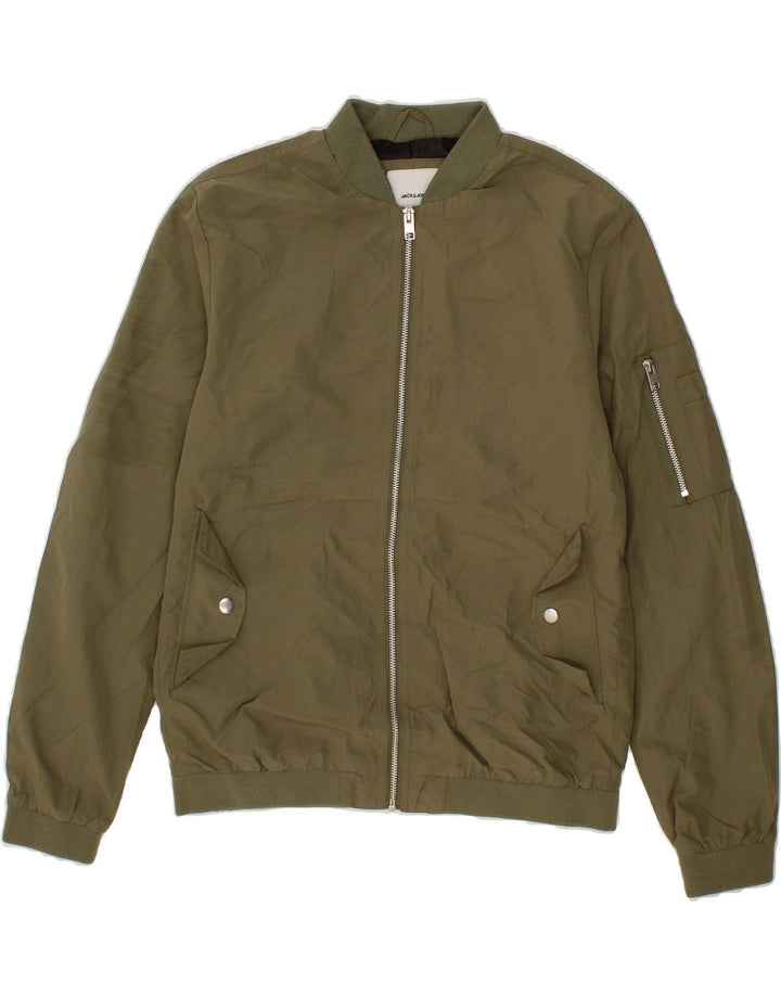 JACK & JONES Mens Bomber Jacket UK 36 Small Khaki Vintage Jack & Jones and Second-Hand Jack & Jones from Messina Hembry 