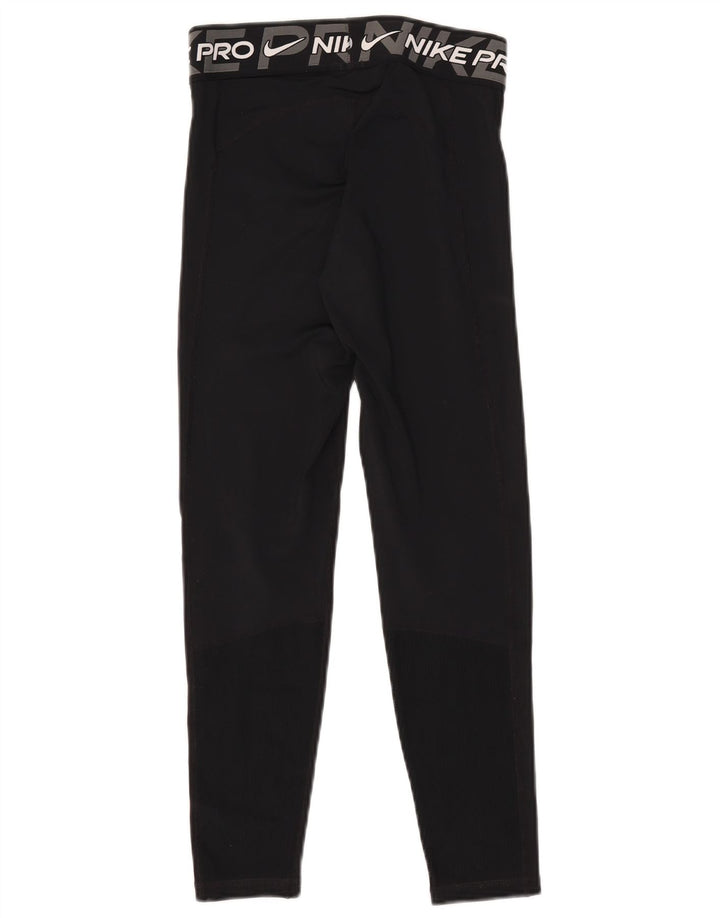 Nike Womens Dri Fit Graphic Leggings UK 10 Small  Black Polyester