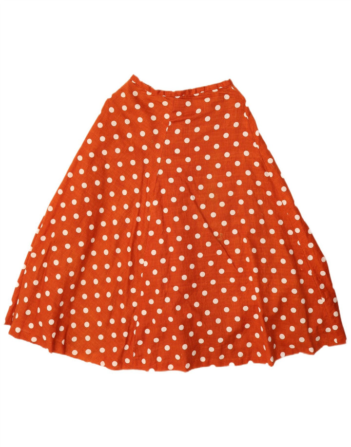 Vintage Womens Flared Skirt W24 XS Red Polka Dot