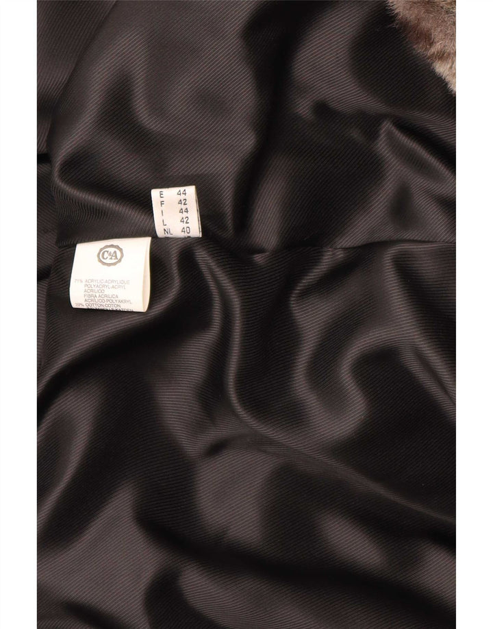 C&A Womens YOUR SIXTH SENSE Overcoat IT 44 Medium Brown Animal Print