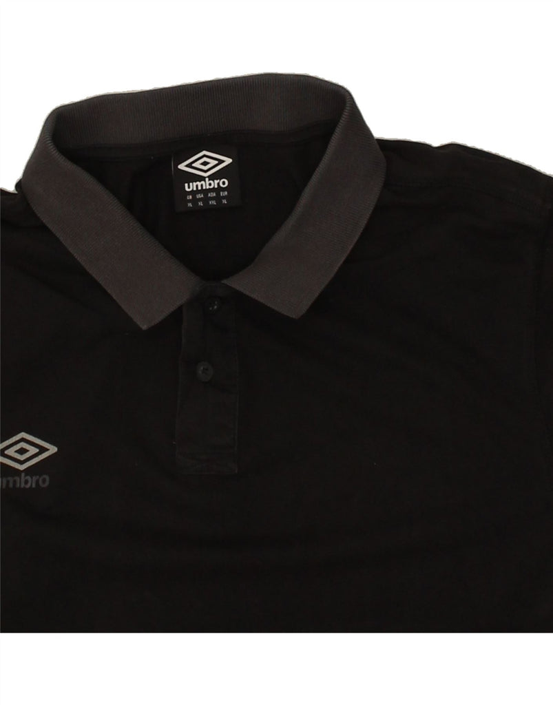 UMBRO Mens Polo Shirt XL Black Cotton Vintage Umbro and Second-Hand Umbro from Messina Hembry 