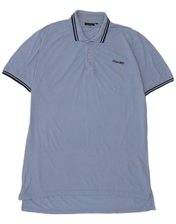 REEBOK Mens Polo Shirt Large Blue Cotton
