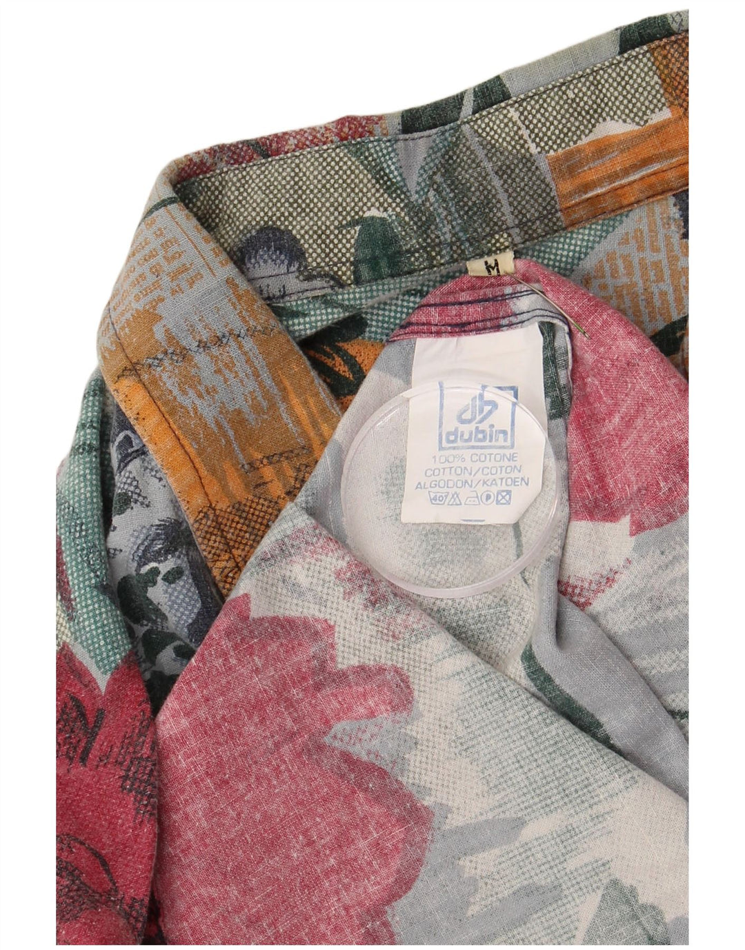 Dubin Mens Short Sleeve Shirt Medium Multicoloured Floral Cotton Hawaiian