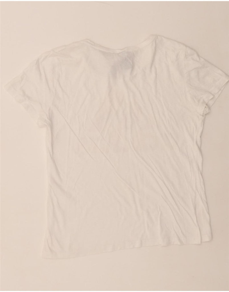 ADIDAS Womens Graphic T-Shirt Top UK 16/18 Large White Cotton Vintage Adidas and Second-Hand Adidas from Messina Hembry 