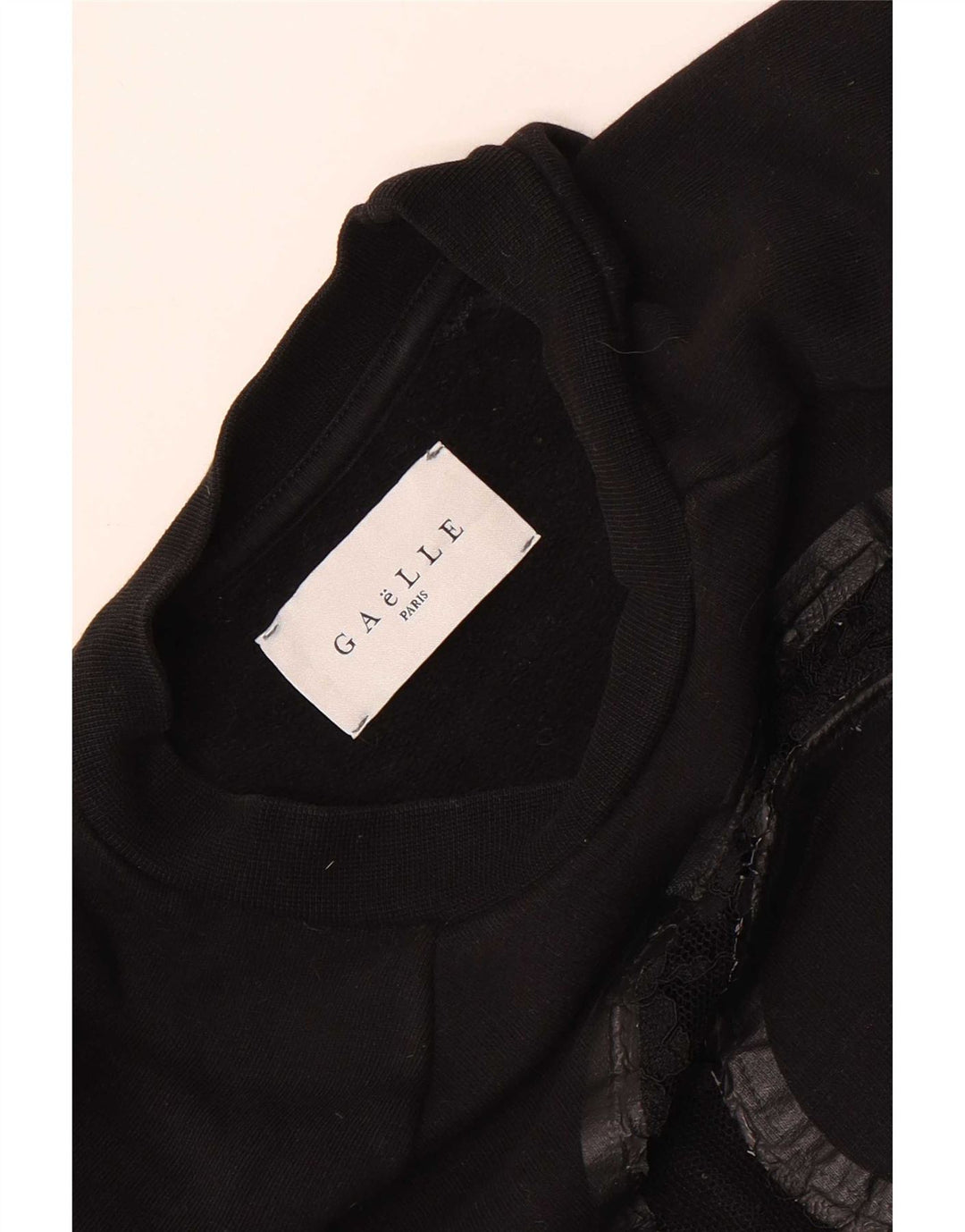 Gaelle Womens Graphic Sweatshirt Jumper UK 10 Small Black