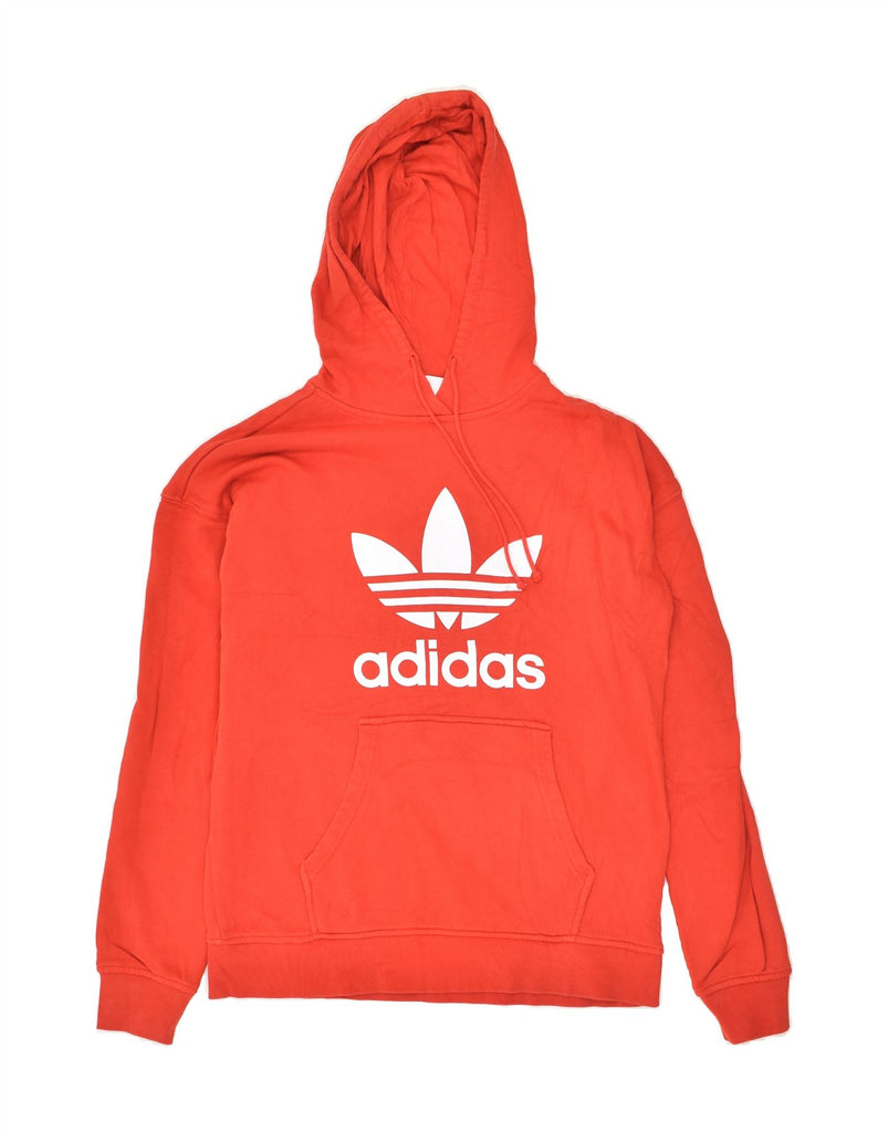 ADIDAS Womens Graphic Hoodie Jumper UK 6 XS Red Cotton | Vintage Adidas | Thrift | Second-Hand Adidas | Used Clothing | Messina Hembry 