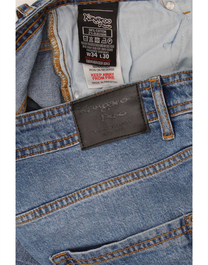 Kangaroo Poo Mens Slim Jeans W34 L30 Blue Cotton