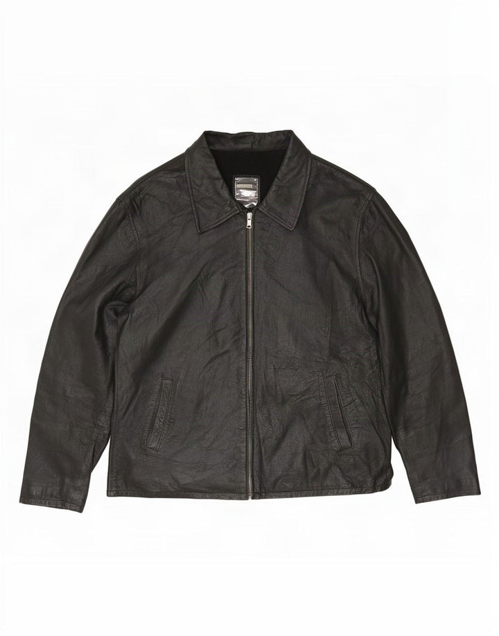 Gaudi Womens Leather Jacket UK 16 Large Black