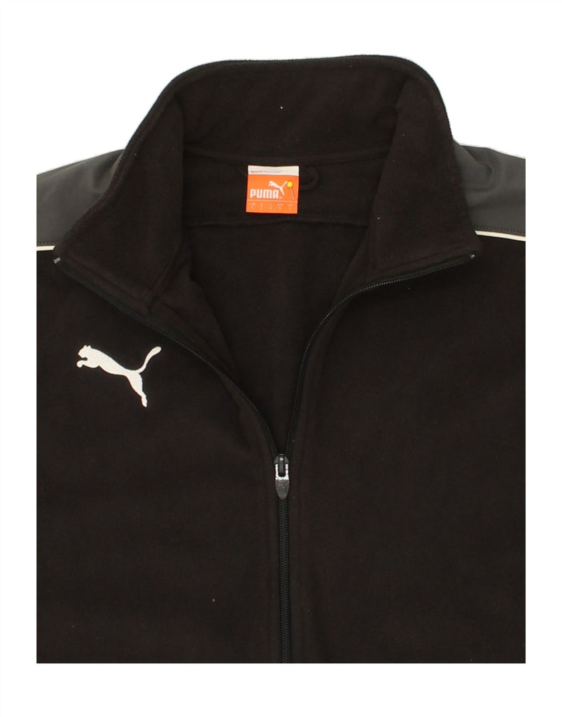 PUMA Mens Fleece Jacket UK 40 Large Black Colourblock Polyester Vintage Puma and Second-Hand Puma from Messina Hembry 