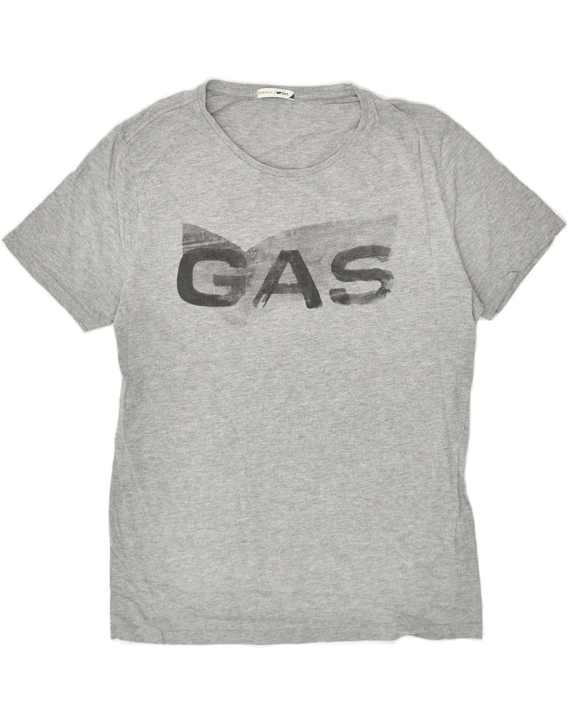 GAS Womens Graphic T-Shirt Top UK 16 Large Grey | Vintage Gas | Thrift | Second-Hand Gas | Used Clothing | Messina Hembry 