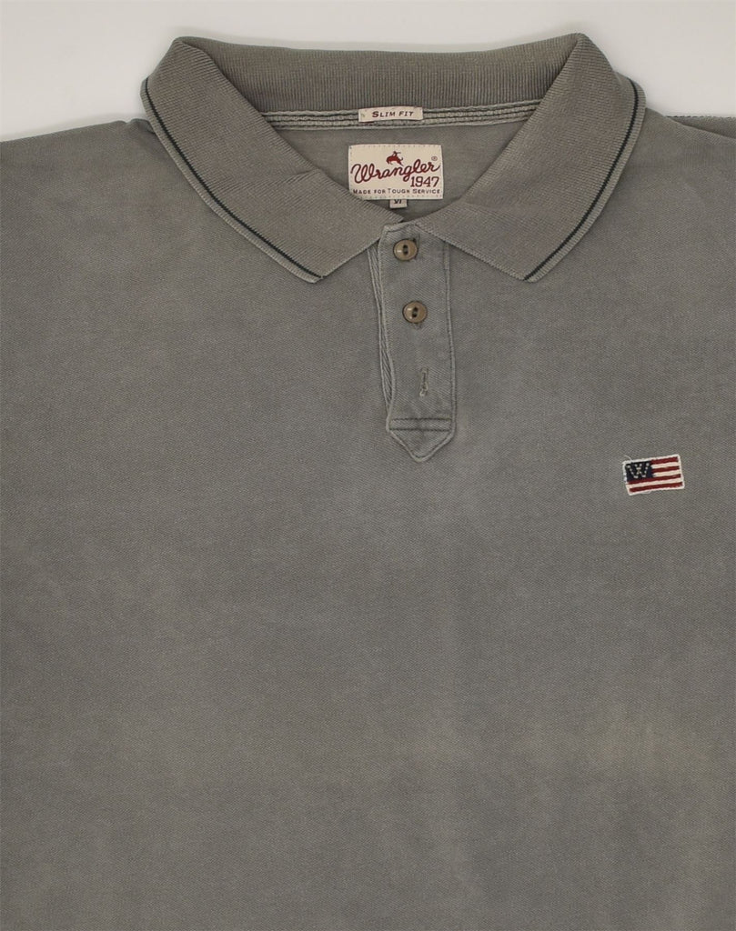 WRANGLER Mens Slim Fit Polo Shirt XL Grey Cotton | Vintage Wrangler | Thrift | Second-Hand Wrangler | Used Clothing | Messina Hembry 