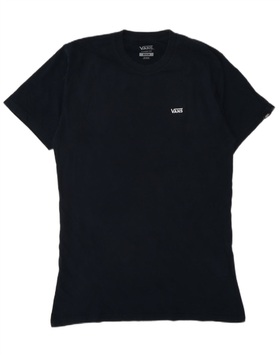Vans Mens Classic Fit T-Shirt Top Medium Navy Blue Cotton