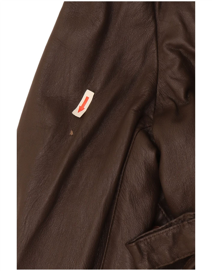 Vintage Womens Leather Jacket IT 46 Large Brown Leather