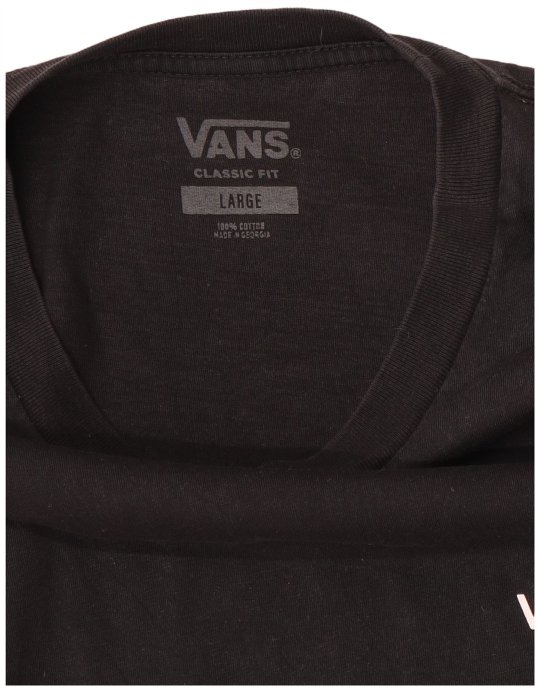 Vans Mens Classic Fit T-Shirt Top Large Black Cotton