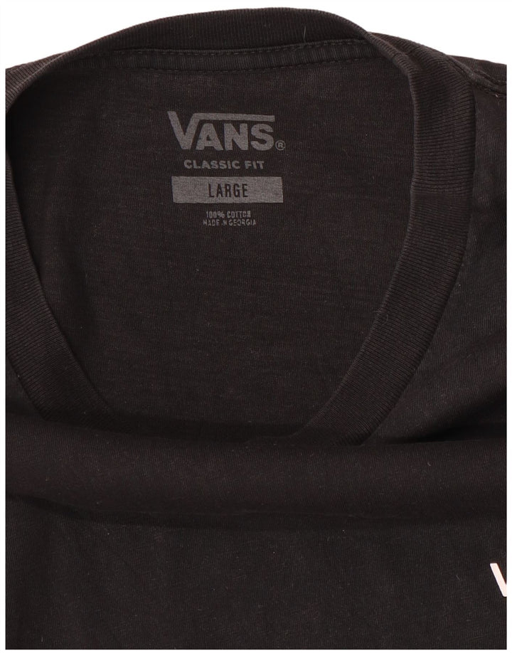 Vans Mens Classic Fit T-Shirt Top Large Black Cotton