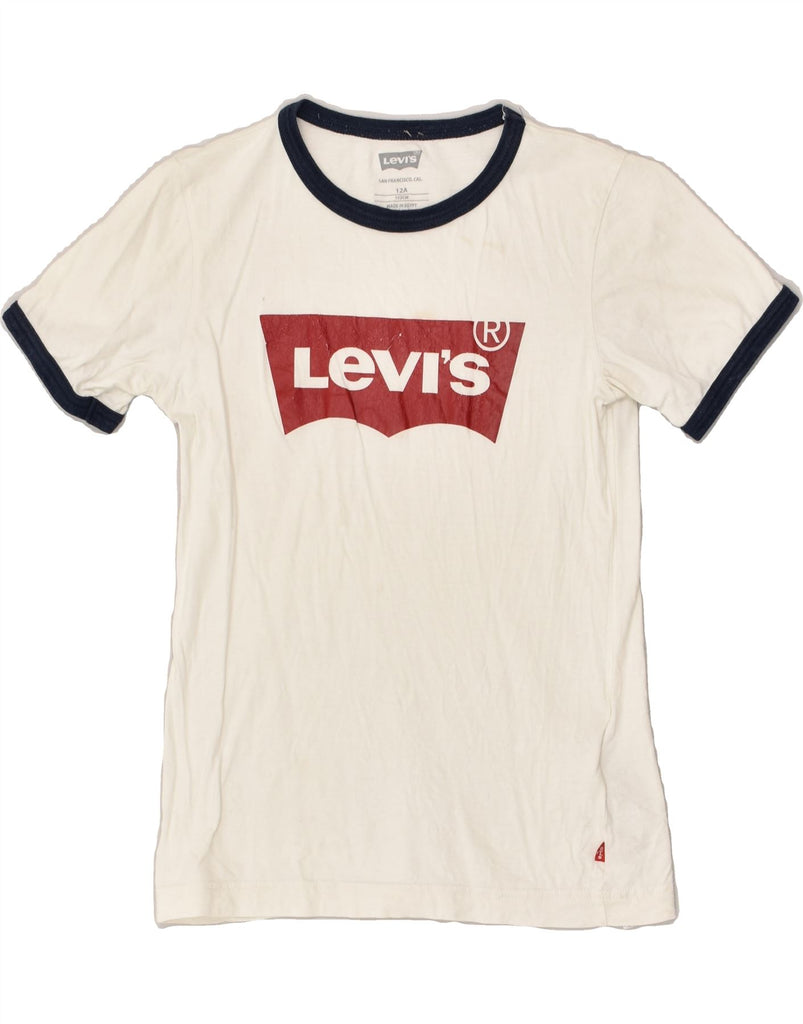 LEVI'S Boys Graphic T-Shirt Top 11-12 Years White Cotton | Vintage Levi's | Thrift | Second-Hand Levi's | Used Clothing | Messina Hembry 
