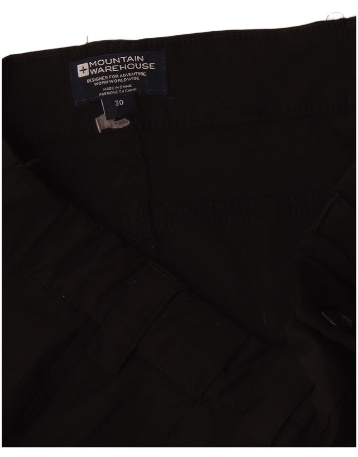 Mountain Warehouse Mens Straight Cargo Trousers W30 L33 Black Nylon