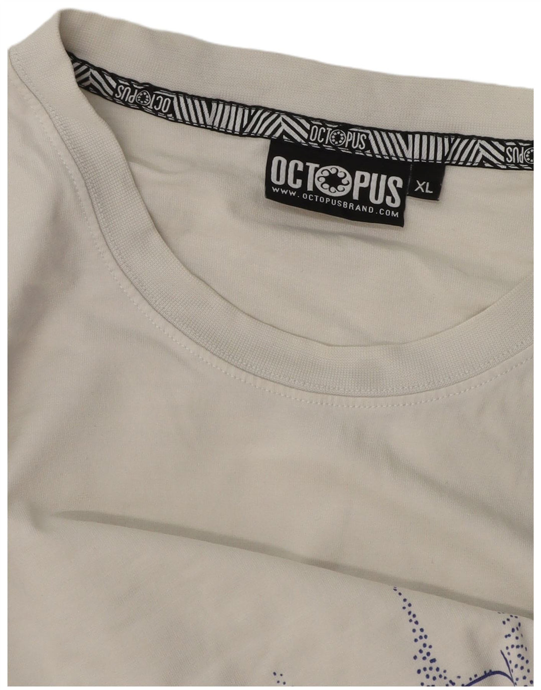 Octopus Mens Graphic T-Shirt Top XL White Animal Print