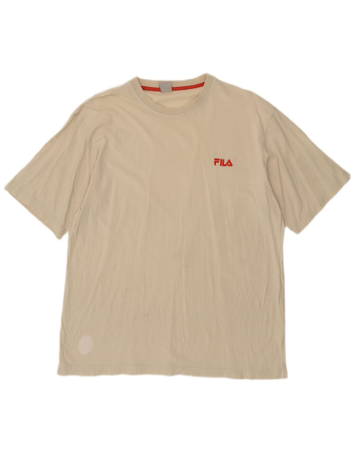 FILA Mens T-Shirt Top Large Beige