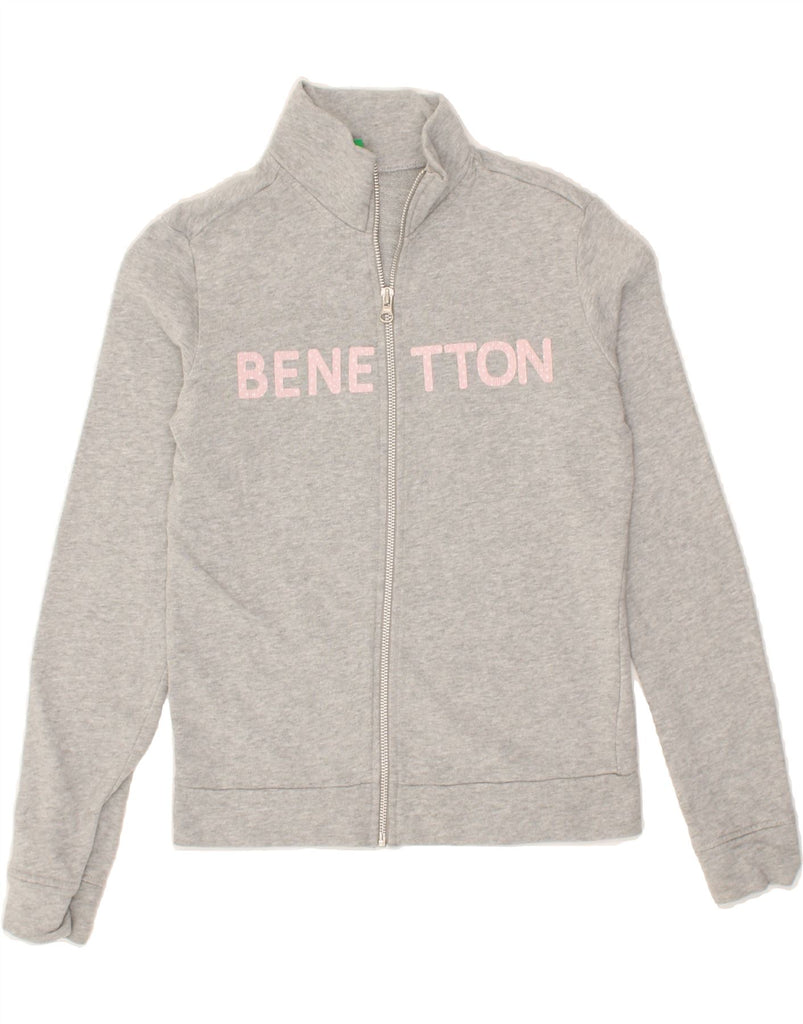 BENETTON Girls Graphic Tracksuit Top Jacket 11-12 Years 2XL  Grey Cotton | Vintage Benetton | Thrift | Second-Hand Benetton | Used Clothing | Messina Hembry 