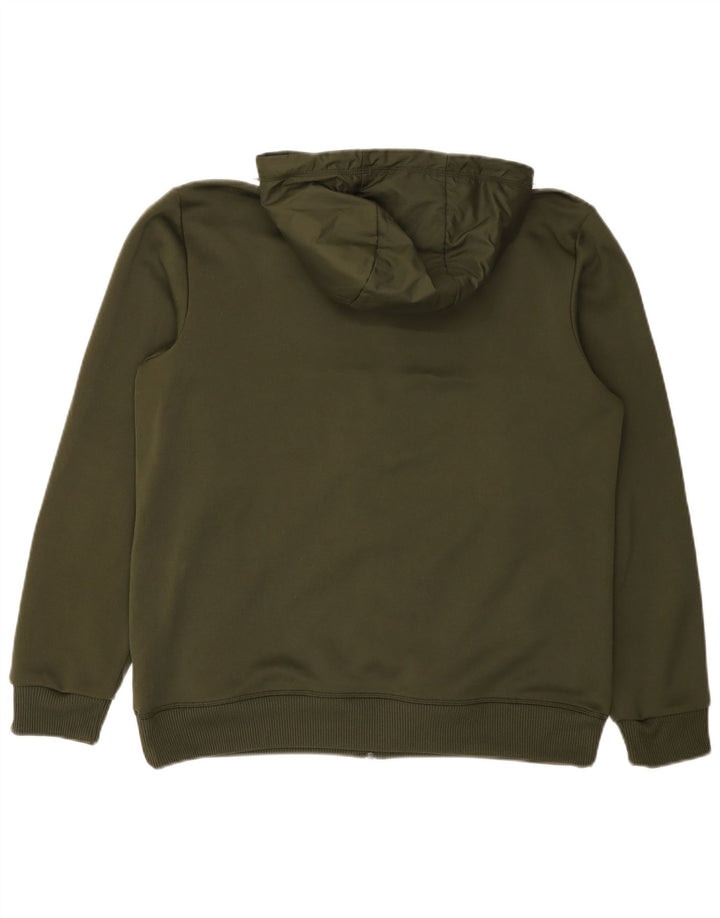 Adidas Mens Zip Hoodie Sweater Large Green Polyester