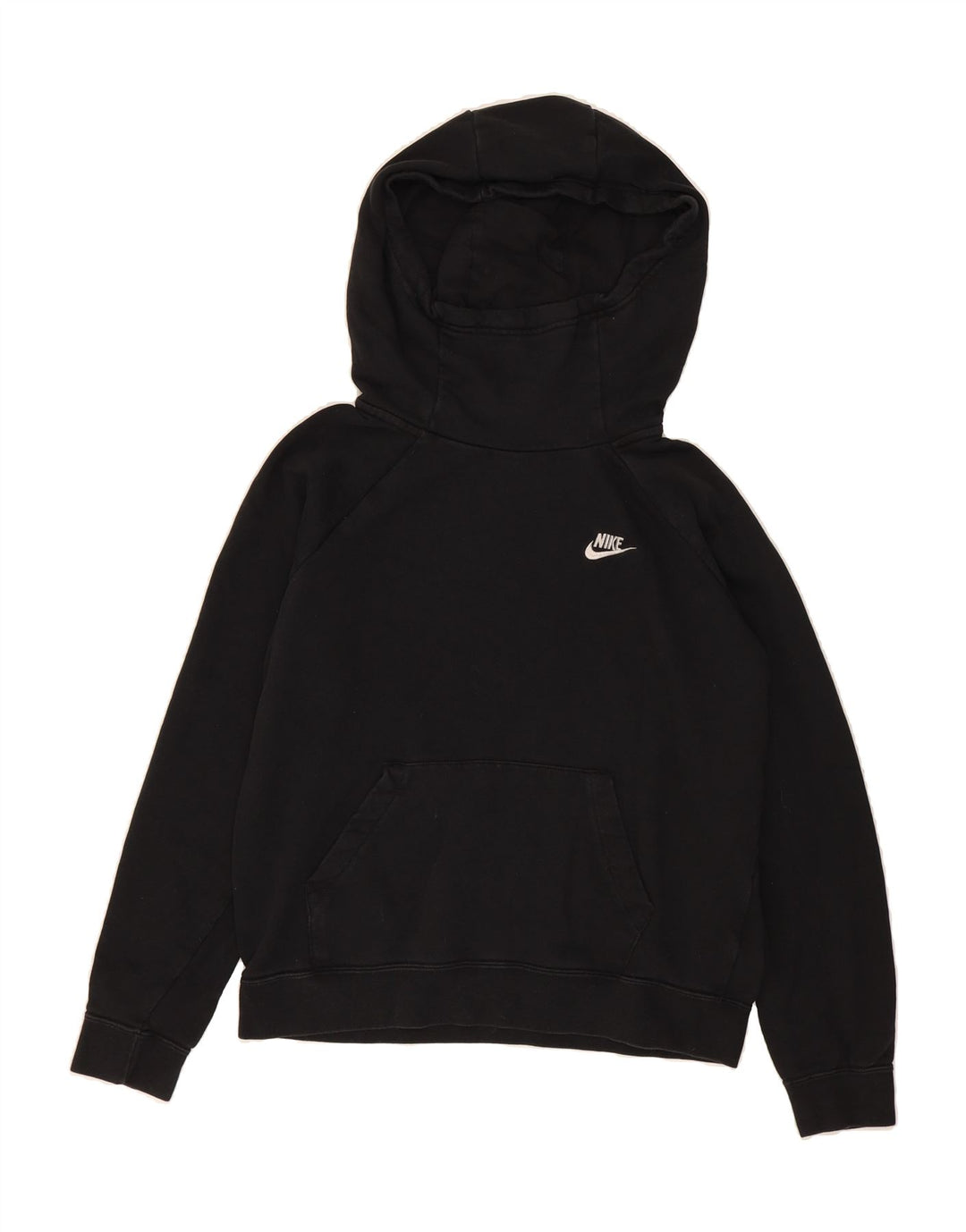 NIKE Womens Oversized Hoodie Jumper UK 14 Medium Black Cotton Vintage Nike and Second-Hand Nike from Messina Hembry 