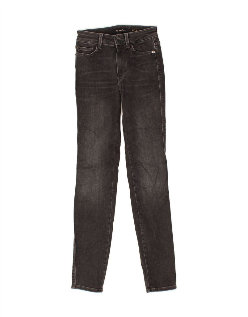 MASSIMO DUTTI Womens Mid Rise Skinny Jeans EU 34 2XS W24 L29 Grey Cotton Vintage Massimo Dutti and Second-Hand Massimo Dutti from Messina Hembry 