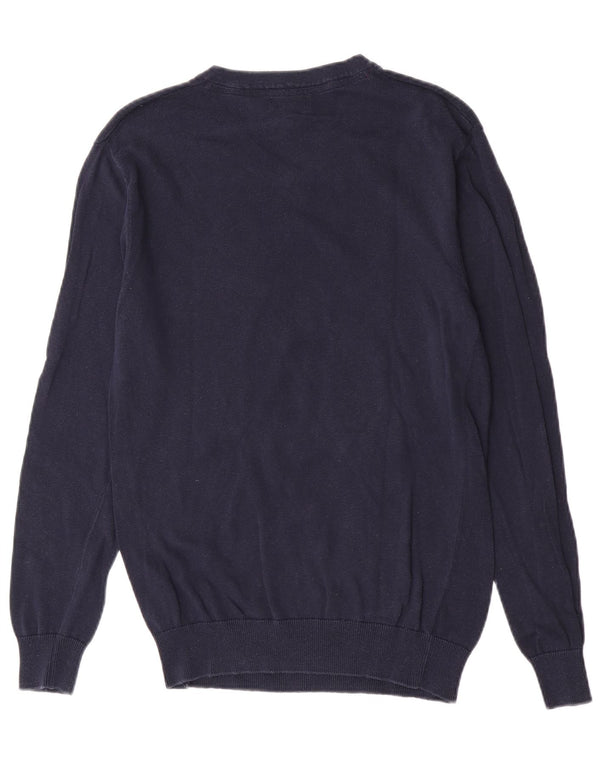 U.S. Polo Assn. Mens V-Neck Jumper Sweater Medium Navy Blue Cotton