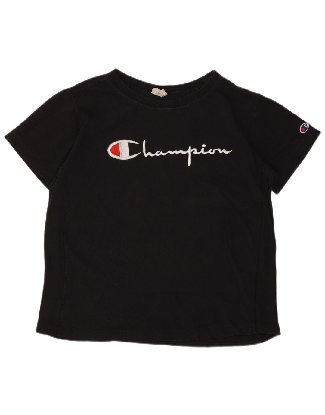 Champion Womens Graphic T-Shirt Top UK 10 Small Black