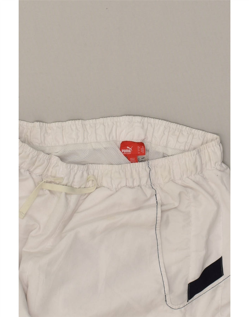 PUMA Mens Sport Shorts Medium White Polyester | Vintage Puma | Thrift | Second-Hand Puma | Used Clothing | Messina Hembry 