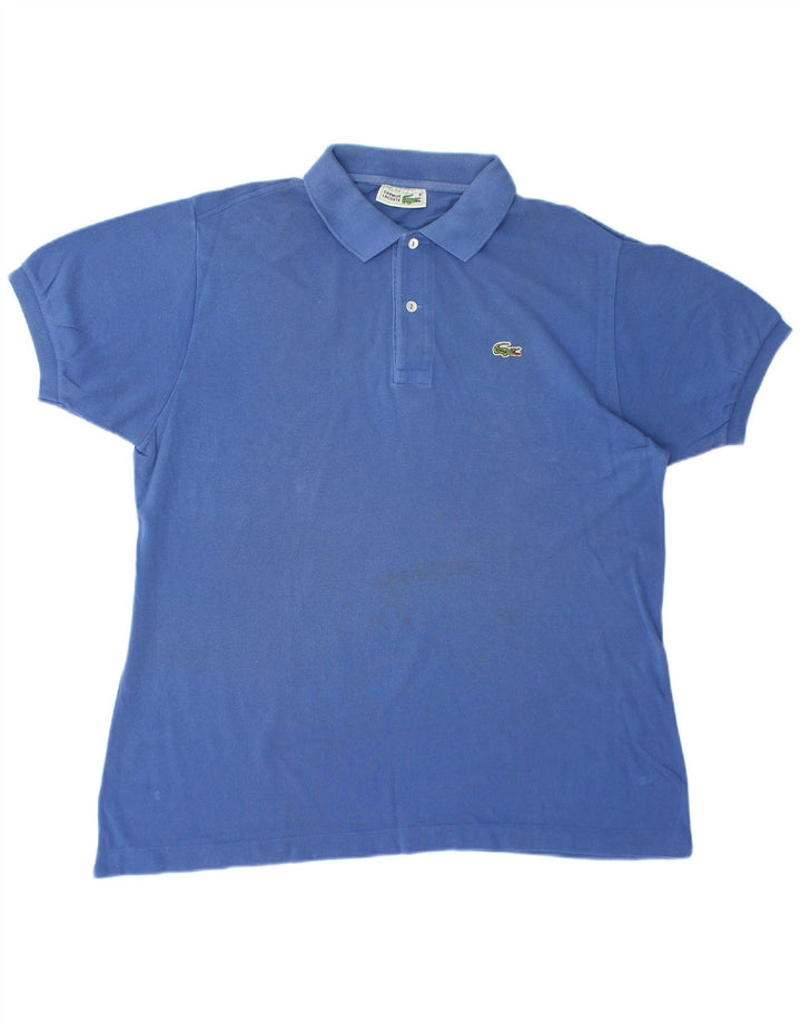 LACOSTE Mens Polo Shirt Size 7 2XL Blue Cotton