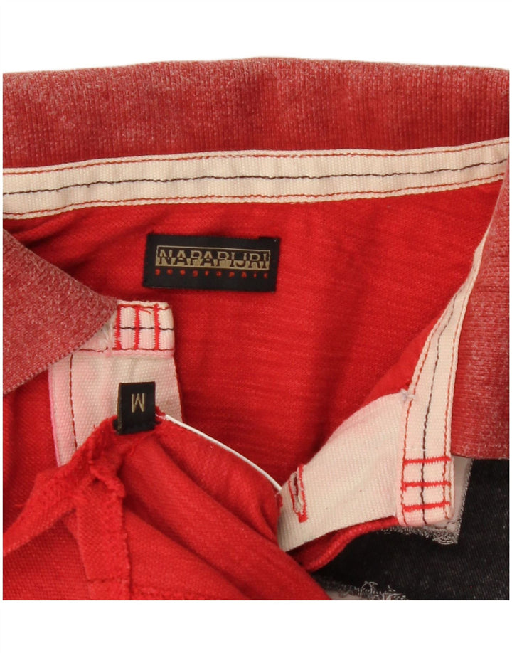 Napapijri Mens Graphic Polo Shirt Medium Red Cotton