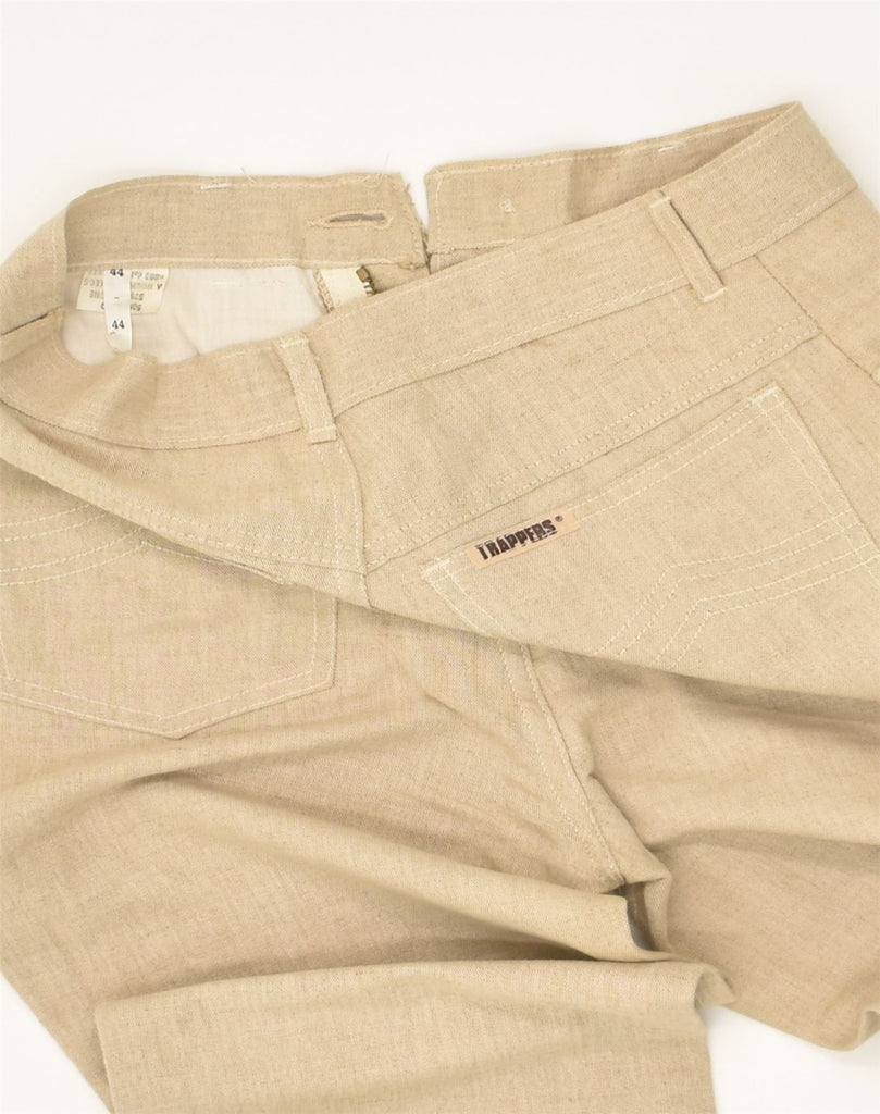 TRAPPER Womens Straight Casual Trousers IT 44 Medium W26 Beige Cotton | Vintage Trapper | Thrift | Second-Hand Trapper | Used Clothing | Messina Hembry 