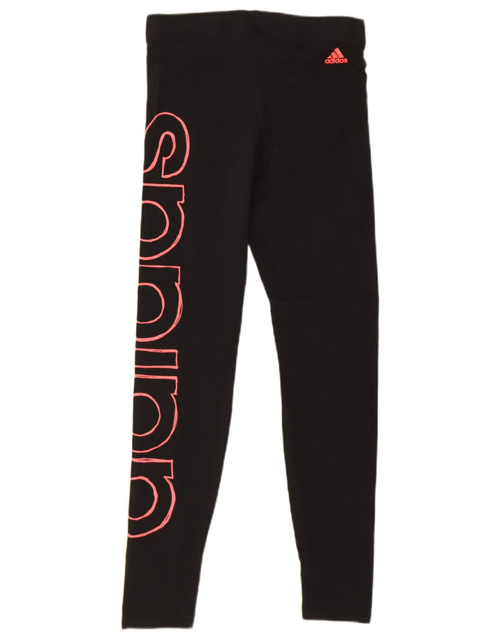 Adidas Girls Graphic Leggings 14-15 Years  Black