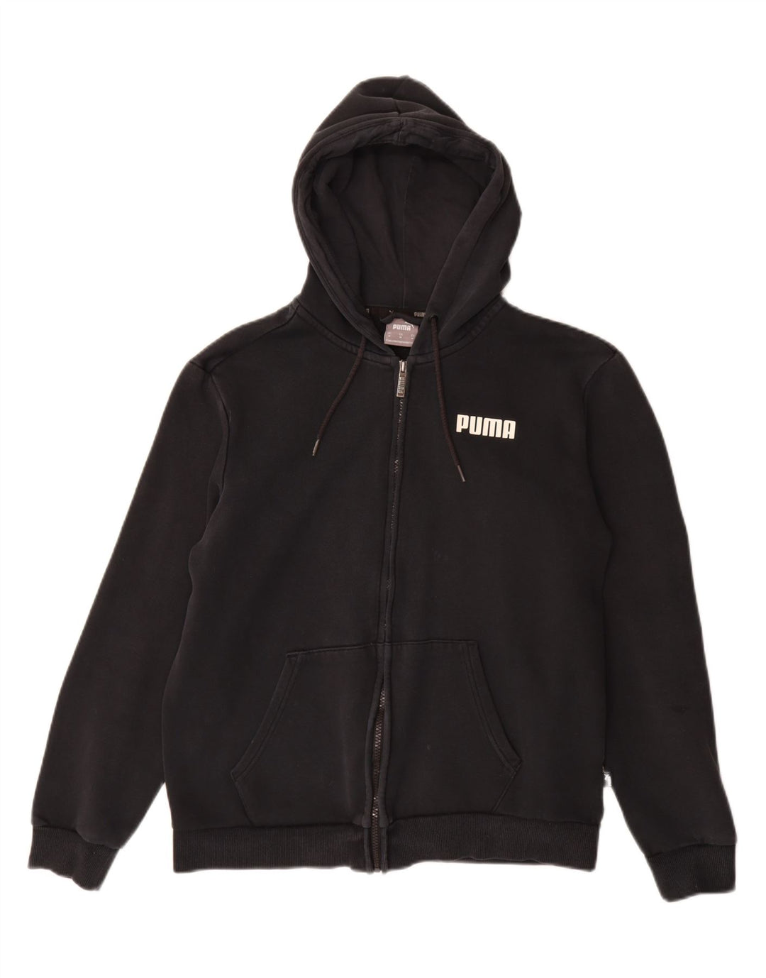 Puma Womens Zip Hoodie Sweater UK 14 Medium Black