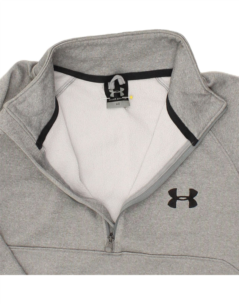 UNDER ARMOUR Mens Zip Neck Sweatshirt Jumper Medium Grey | Vintage Under Armour | Thrift | Second-Hand Under Armour | Used Clothing | Messina Hembry 