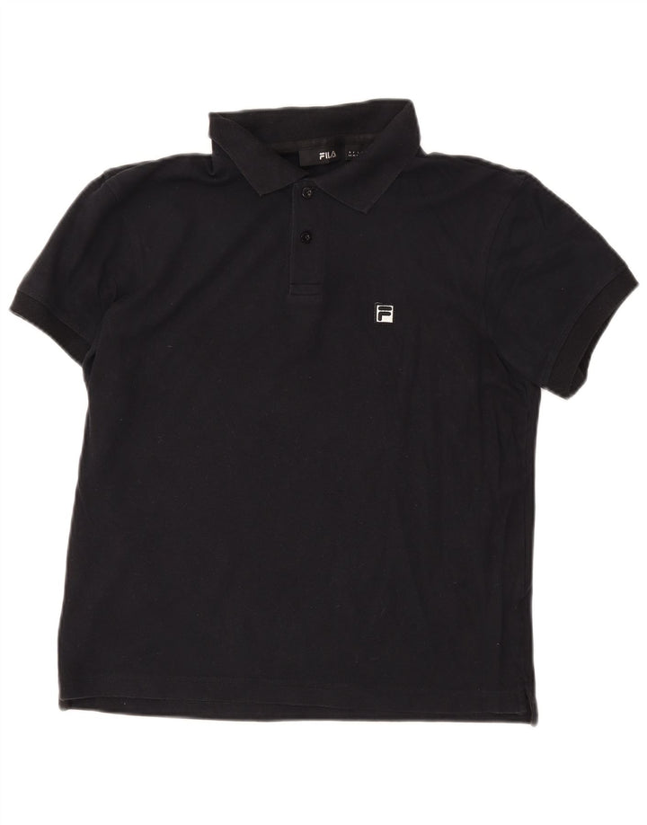 Fila Mens Polo Shirt Medium Black Cotton