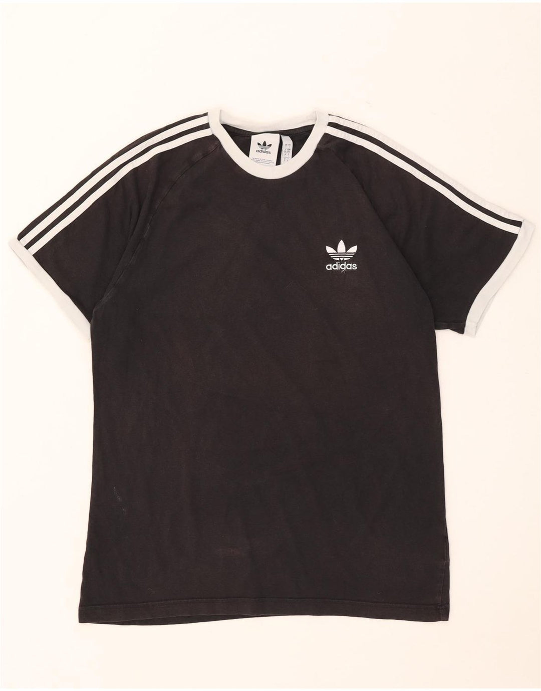 Adidas Mens T-Shirt Top Large Black Cotton