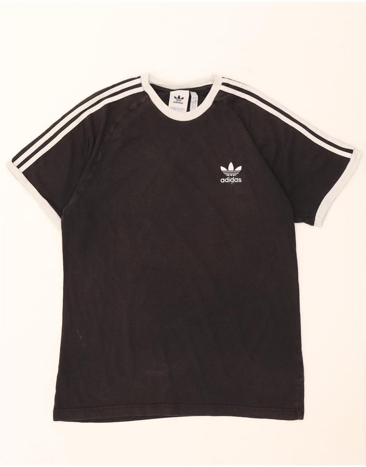 Adidas Mens T-Shirt Top Large Black Cotton