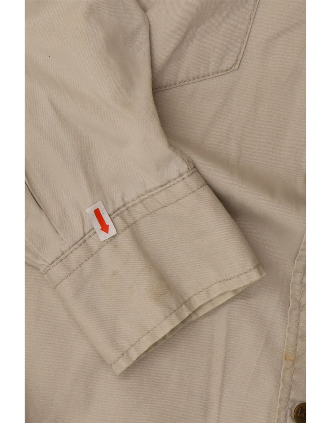 LEE Mens Shirt Large Beige Cotton Western