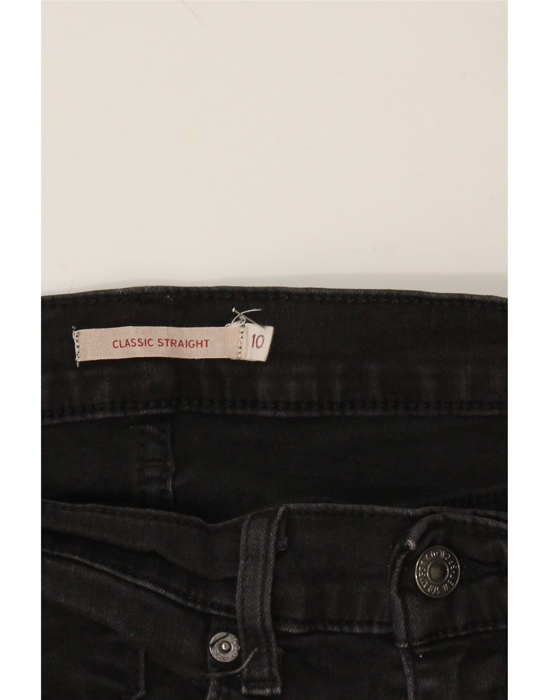 LEVI'S Womens Classic Straight Jeans US 10 Large W30 L30 Black Cotton Vintage Levi's and Second-Hand Levi's from Messina Hembry 