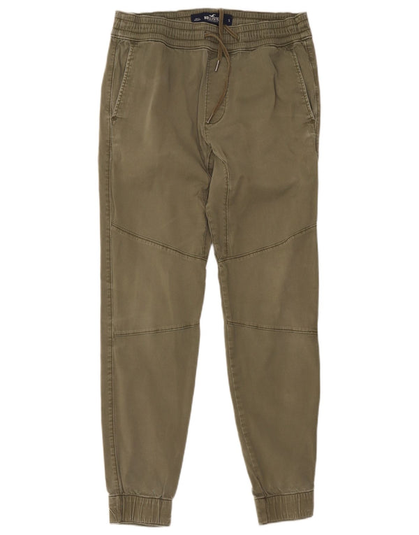 Hollister Mens Joggers Casual Trousers Small W28 L25 Khaki Cotton