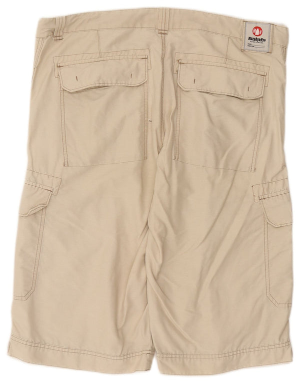 Murphy & Nye Mens Cargo Shorts W38 XL Beige Cotton