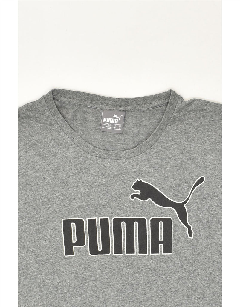 PUMA Mens Graphic T-Shirt Top Large Grey Cotton | Vintage Puma | Thrift | Second-Hand Puma | Used Clothing | Messina Hembry 