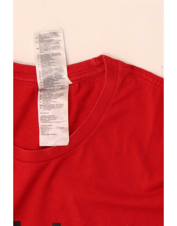 Adidas Mens Graphic T-Shirt Top Medium Red Cotton