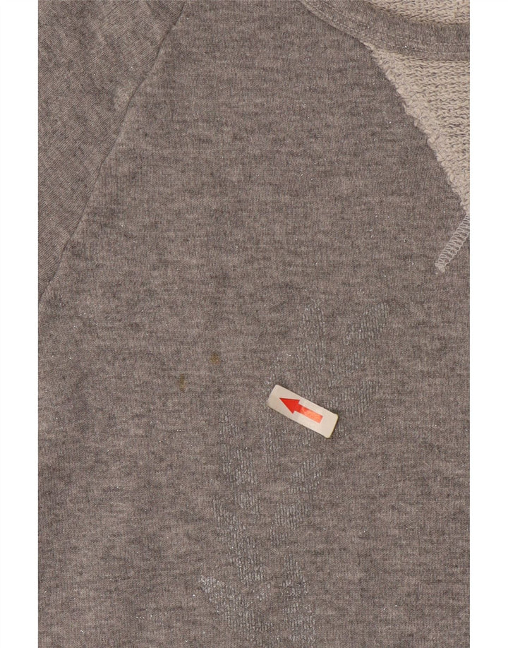 Fred Perry Womens T-Shirt Top UK 10 Small Grey Cotton