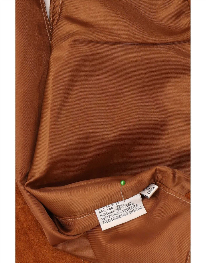 Pionier Mens Suede Waistcoat Medium Brown Leather